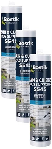 Bostik sa Mastic S545 Bain Cuisine Tous supports BOSTIK Translucide - 30615841 (Lot de 3)