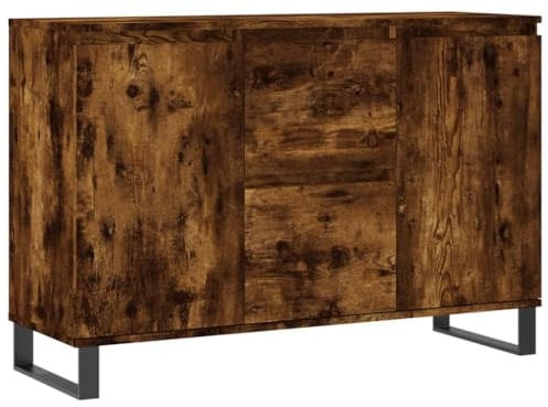 vidaXL Buffet, Armoire Latérale avec Pieds, Meuble de Rangement, Organisateur de Salon Salle de Séjour Intérieur, Chêne Fumé Bois d'Ingénierie