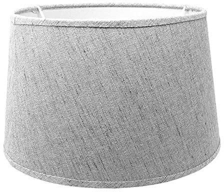 Lampenschirm aus Stoff H 21.5 x Ø 34 cm für E14/E27 Fassungen (hellgrau)