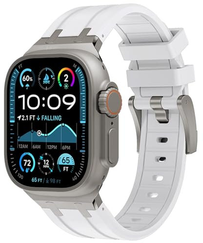WINGLE AP Bandas de lujo para Apple Watch Band Ultra 2 Band Ultra 49mm 46mm 45mm 44mm 42mm Hombres Mujeres Series 10 9 8 7 SE 6 5 4, correas deportivas de goma de silicona para iWatch 3 2 1, color