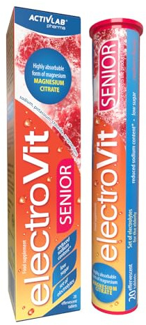 Activlab Pharma Elektrolyte für Senioren - Brausetabletten mit Magnesiumcitrat Traubenkernextrakt - Herz- und Venen-Unterstützung 20 Tabletten Himbeere ElectroVit Senior