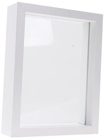 Abaodam Hölzerner Bilderrahmen Schwebender Rahmen Getrockneter Pflanzenblumenrahmen Glasbilder Probenhalterrahmen Holzbilderrahmen A4-bilderrahmen Bambus 3D Digitaler Rahmen Weiß Ländlich