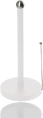 AAMEN Stainless Steel Toilet Roll Holder, Free Standing Toilet Paper Roll Stand, Rust Proof Toilet Roll Stand, Bathroom Accessories (White) (White Toilet Roll Holder)