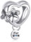 Rimgoris Argento 925 Charm per donna Bracciali Collana Festa della mamma Cuore d'orso a forma di artiglio regalo con charm penzolante