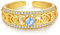 KINGWHYTE Geburtsstein Ringe 925 Sterling Silber Keltische Gold Ringe für Frauen Keltischer Schmuck Frauen Geburtstag Geschenke (März)