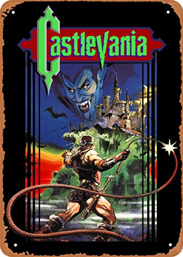Wcguokj Vintage Metall-Blechschild Videospiel-Poster Kunst Castlevania 20,3 x 30,5 cm Blechschild Wandkunst Dekor Metallschild