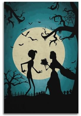 TRXU Filmposter Corpse Bride, Filmposter für Schlafzimmer, ästhetisches Poster, dekorative Malerei, Leinwand, Wandkunst, Wohnzimmer-Poster, Schlafzimmermalerei, 20 x 30 cm, ungerahmter Stil