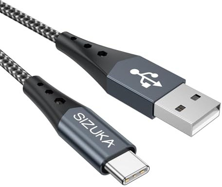 Cable USB Tipo C, 1M 3.1A Cargador Tipo C Nylon Trenzado Carga Rápida y Sincronización Cable USB C para Samsung S10/S9/S8/Note 10/Note 9, Huawei P30/P20/Mate 20,Xperia XZ