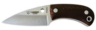 Cudeman Nuevo Cuchillo de Cuello Yoda 200-JM-K KYDEX Hoja de Acero Böhler N-695 y empuñadura de juma marrón serpiente de 5,8 cm para Caza, Pesca, Supervivencia y bushcraft + Portabotellas Regalo