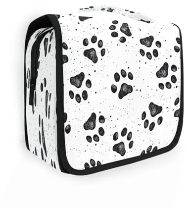Trousse de toilette de voyage à suspendre avec empreintes de pattes de chien pour femmes, hommes et filles, sac de rangement étanche pour maquillage et produits cosmétiques pour les essentiels de