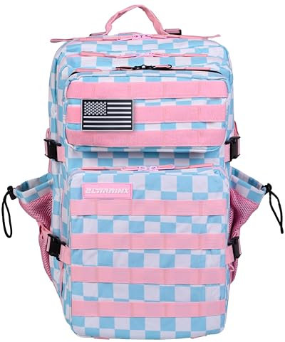 ELITRAINX Elitex Training Rucksack, 45 l, wasserabweisend, für Patch-Bereich, Flugzeugkabine, Fitnessstudio, Computerfach, Oxford 1000D, Vichy