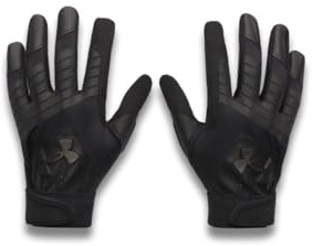 Under Armour Baseball Gloves for Boys and Teenagers (001) Black/Black/Metallic Silver, Large