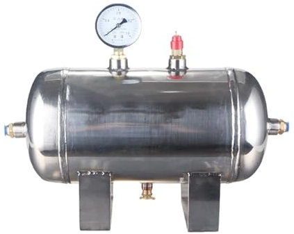 DSEWTEZXI Horizontal Air Reservoir Tank, 304 Stainless Steel Portable High Pressure Air Tank, air compressor tank, Vacuum Buffer Tanks, Air Storage Tank for Medical Equipment.
