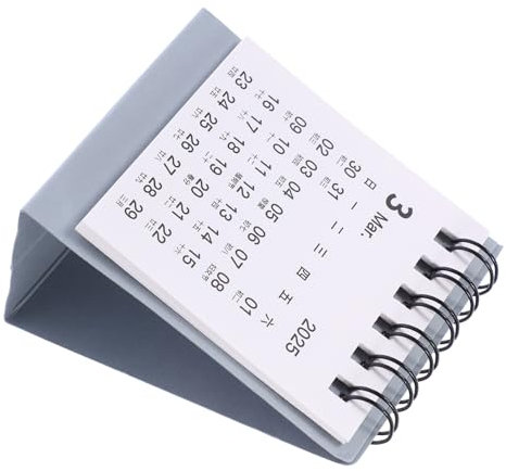 minkissy Tischkalender 2005 Mini-Standkalender winziger Standkalender Mini-Kalender Tischkalender-Ornamente Bürokalender Schreibtischplaner Minikalender für den Schreibtisch Papier Grey
