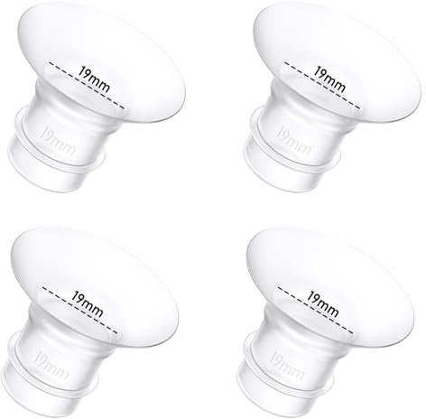 4Pcs Breast Pump Flange Insert 19mm Compatible with Momcozy/Spectra/Medela/eufy/Elvie/Lansinoh/Paruu P10 Breast Pump, Fit for Momcozy M5/M9/M6/V2 Pro/V2 pro/S12 Pro/eufy E10 S1 S1 Pro Pump