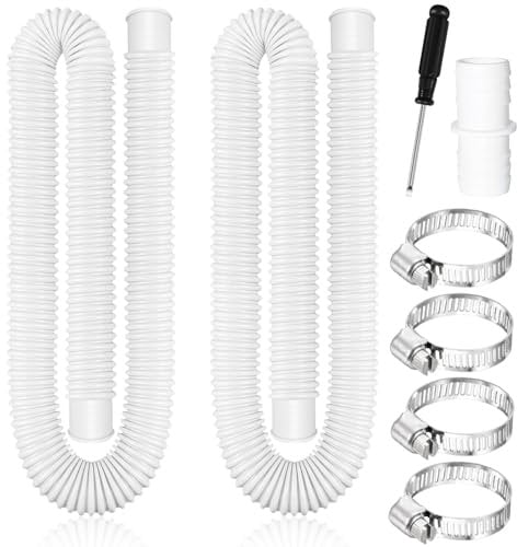 Poolschlauch 32mm,2 Stück 1.5M Schwimmbadschlauch Ersatzschlauch,4 Stück Sicherungsclip Und 1 Stück Schlauchverbinder,Hochwertiger Pool Schlauch,Poolfilterschlauch,für Filterpumpe Und Schwimmbad