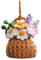 Crochet Hanging Plant Cute Knitted Flowers Car Mirror Hanging Accessories Boho Car Ornament for Rearview Mirror Decor