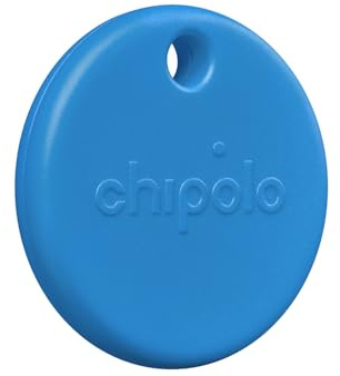 Chipolo POP Tracker Tag - Colorées, compatibles, puissantes | avec Appel de Votre téléphone et Alerte Hors de portée, Fonctionne avec Find Hub sur Google ou Apple Find My (Bleu)