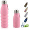 Dwafill Gobelet Pliable Silicone, 550 Ml Gourde Souple, éTanche et Portable, Sans Bpa, lasque Running, Adapté Camping, Sports de Plein Air, Voyages, Bouteille Pliable Randonnée