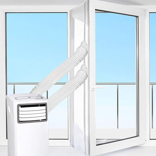 Tudaheuiy 300CM/400CM Sello de Ventana, Cubierta Aislante Universal Impermeable de Ventanas Kit Sellado Ventana Aire Acondicionado y Secadora Portátil, Fácil de Instalar (300CM)