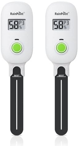 RAINPOINT Smart Digital Wireless Plant Moisture Meter Houseplant Indoor,WiFi Hub Needed,Capacitive Probe,Leave-in Soil Hygrometer Sensor,Real-time Monitor Outdoor Greenhouse Gardening(Two-Pack Set)