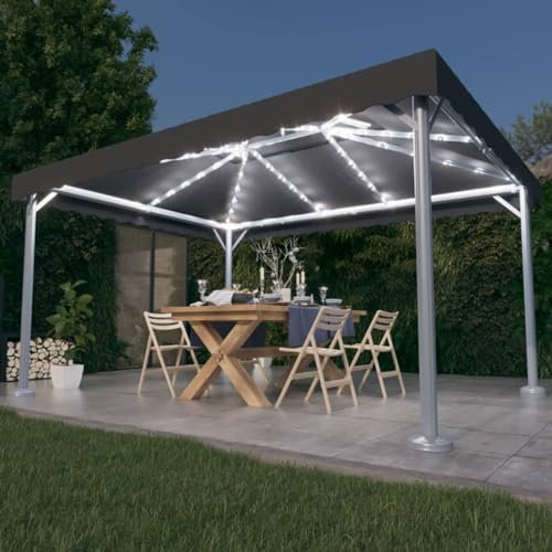 Pavillon, Xichuzi Faltpavillon, Pergola, Partyzelt, Standmarkise, Sonnenzelt, Garten Pavillion, Grillpavillon, 400x300 cm Anthrazit Aluminium