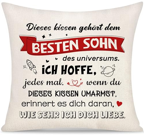 Yoskiasd Kissenbezug für den besten Sohn Geschenke von Mama und Papa | Dekorativer Kissenbezug,Geschenke für Jungen und Männer,Geburtstag,Weihnachten,Schulabschluss – die perfekten Geschenke