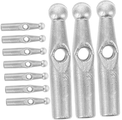 MUCKLILY 10 Stück Kunststoff Regenschirm Endperlen Stabile Schirmknochen Abdeckungen Für Faltbare Regenschirme Ersatz Schwanzperlen Für Schirmgestell Silberfarbene Kunststoffperlen Vintage