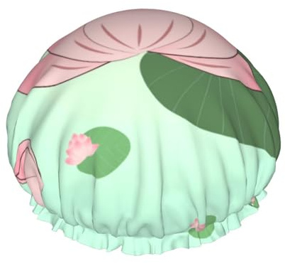 Bonnet de douche imprimé fleurs de lotus - Double couche réutilisable - Bonnet de douche respirant pour voyage, hôtel et maison