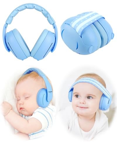 [2-in-1] Baby Ear Defender for Babies and Toddlers up to 36 Months - CE & UKCA Certified - Noise Reduction Earmuffs - Comfortable Baby Headphones Against Hearing Damage & Improves Sleep