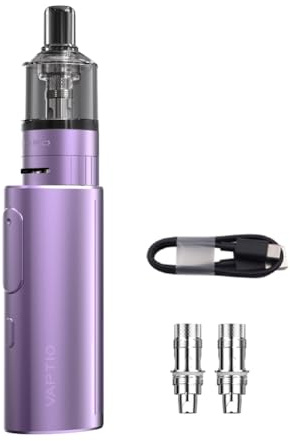 Original Vaptio COSMO Prime Elektronische Zigaretten Vape-Kit mit 4,0 ml Wassertank, 2Stücks Cosmo Spulen Starter-Kit, Keine Flüssigkeit Kein Nikotin (Lila)
