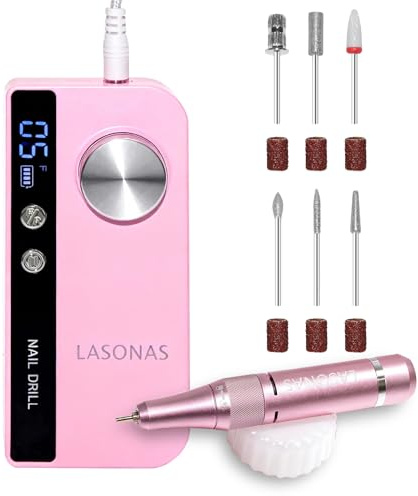 Professional Nail Drill Machine, 35000 RPM Cordless Electric Nail File, Rechargeable Portable Efile Nail Drill and Bits for Acrylic Gel Nails Polishing Removing