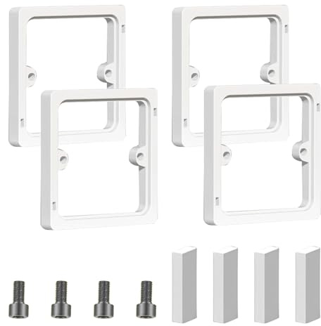 4 Pack Single Socket Spacer Heat Resistant Light Switch Spacer 10mm White Light Switch and Socket Spacer Heightening Rings, Plug Switch Spacer for Flush Wall Installation, White(86x86x10mm)
