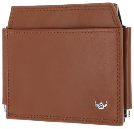 Golden Head Leder Geldklammer Kartenhalter Polo RFID Protect Clip-Scheintasche 1923 Cognac braun