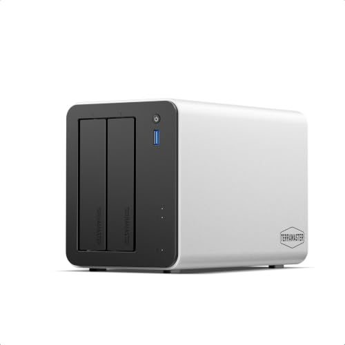TERRAMASTER F2-425 Plus 2 Bay NAS Multimedia per Team(Diskless) | Intel N95 Quad-Core-CPU, 8 GB RAM DDR, 2 x 5 GbE LAN, 3 x M.2 NVMe, Multimedia-Server