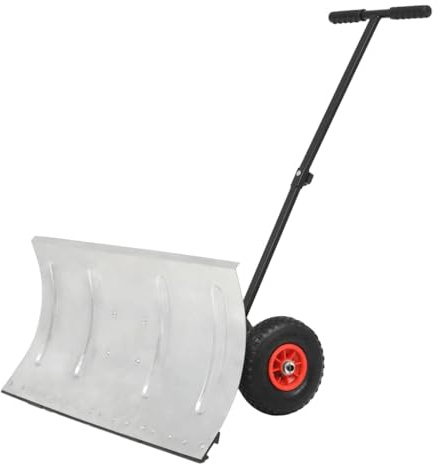 Sophrelle Pala quitanieves Manual con Ruedas 100x44 cm Negro,142915