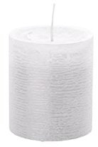 Wiedemann Marble Kerze, durchgefärbt mit Banderole, 1 Stück, ASF inkl., Weiß,120x58mm, 42.0h - Premium Kerze Made in Germany