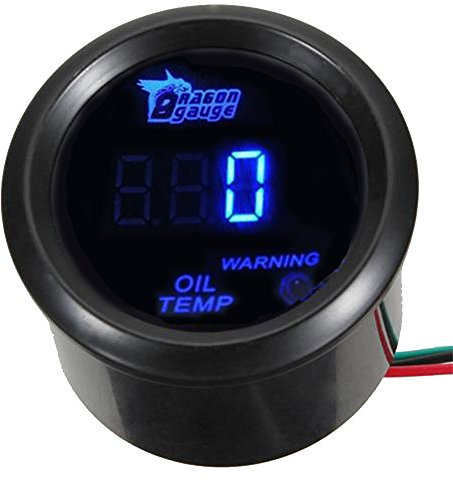 Mintice 12V Auto 2 52mm Universale Digitale LED Blu Leggero Manometro Temperatura Olio Indicatore Calibro di Auto Motore Misuratore Meter