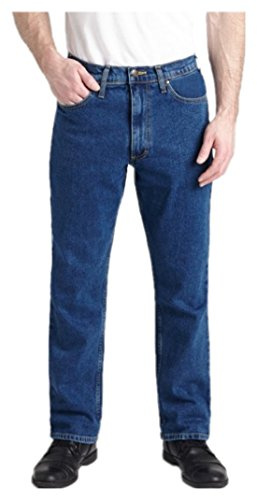 #180MS - Medium Stone Stretch Traditional Straight Cut Jean