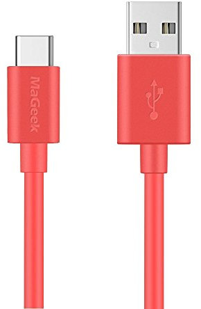 MaGeek® Cavo USB Tipo-C a USB 2.0 (1,8m) extra lungo per Samsung Galaxy S9+,S9, S8, S8+, Nexus 6P, LG G6, New MacBook, Google Pixel XL, Huawei P9 P10 e più (Rosa)