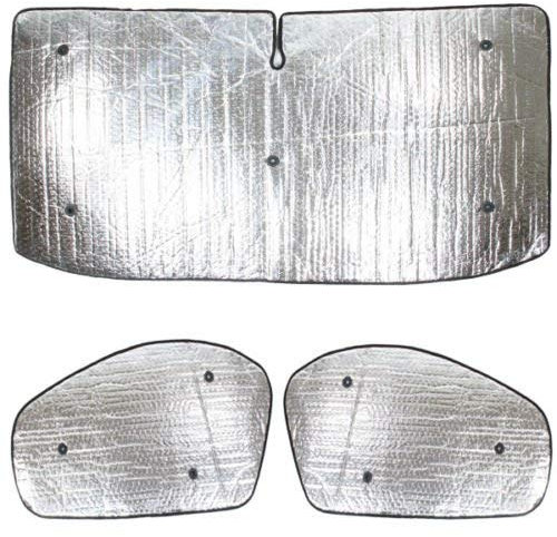 Summit SUM-1631 Luxus-Thermo-Jalousien-Set für Opel Vivaro (2001–2014), 3-teiliges Set, Grau, Silber, Schwarz