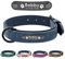 Didog Soft PU Leather Padded Custom Dog Collar with Personalized Nameplate and D Ring, Engraved Dog Collars for Small Medium Large Dogs,Blue,XL