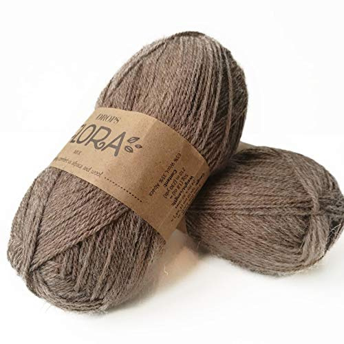 DROPS Flora 08 MIX Brown 4 ply Alpaca and Wool Knitting and Crochet Yarn