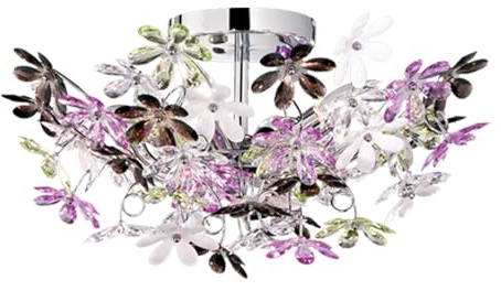 Große verspielte Deckenleuchte mit bunten Acryl Blüten Ø 51cm