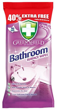 Green Shield Bathroom Surface Wipes 70pk