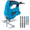 Scie Sauteuse, KATSU 400W Scie Sauteuse électrique avec 5 Lames, 0~3000 SPM, Angle ± 45°, Vitesses Variables, pour Couper Bois, Métal, Plastique (Gamme Budgétaire) 101624