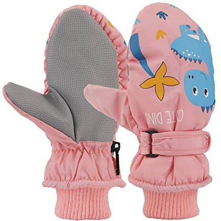 QKURT Kinder Skihandschuhe, Snowboard Handschuhe Schneehandschuhe wasserdichte und Winddichte Winter Fäustlinge für 4-9 Jahre Mädchen und Jungen Skifahren Snowboard Reiten Laufen Wandern Radfahren