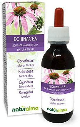 Sonnenhut (Echinacea angustifolia) Wurzeln Alkoholfreier Urtinktur Naturalma - Flüssig-Extrakt Tropfen 120 ml - Nahrungsergänzungsmittel - Veganer