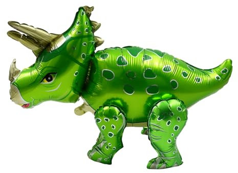 TOYANDONA Triceratops Luftballon 3D Folienballon Tiere Kindergeburtstag Deko für Kinder Geschenk Geburtstag Dinosaurier Dschungel Stil Party (Grün)