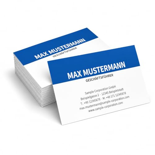 Visitenkarten, prinux, Professionell, 600 Stück, 400g-Karton, mit Wunschtext - Text, Schriftart und Farben sofort online anpassen